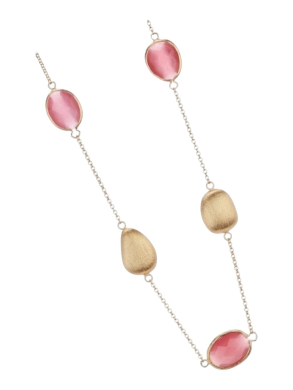 new Rivka Friedman ๐ Pink Cat's Eye Gemstone Necklace ๐ Satin Finish Gold ๐ - Picture 14 of 16